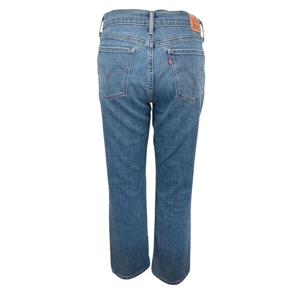 Levi's 505 Jeans Women's Sz14 Blue Straight Leg Stretch Denim Zip Mid-rise 90's - Picture 17 of 17